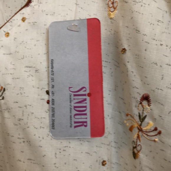 SINDUR NWT DECADES OF DRESS RELATIONSHIP CREAM & RUST ORANGE GOLD & SEQUINS #037 - Picture 3 of 6